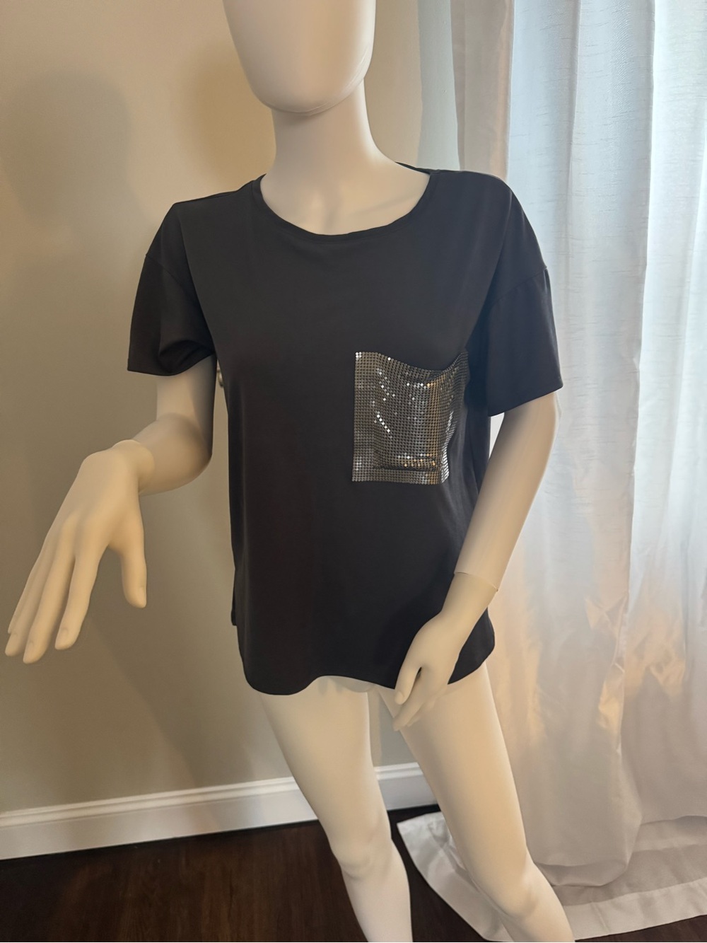 Zara Black Short Sleeve Crewneck Tee
